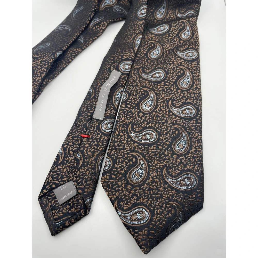 Daniel Cremieux Mantero Archives Silk Tie Made in Italy Bronze Paisley FT5TX930